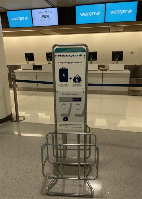 westjet luggage size chart